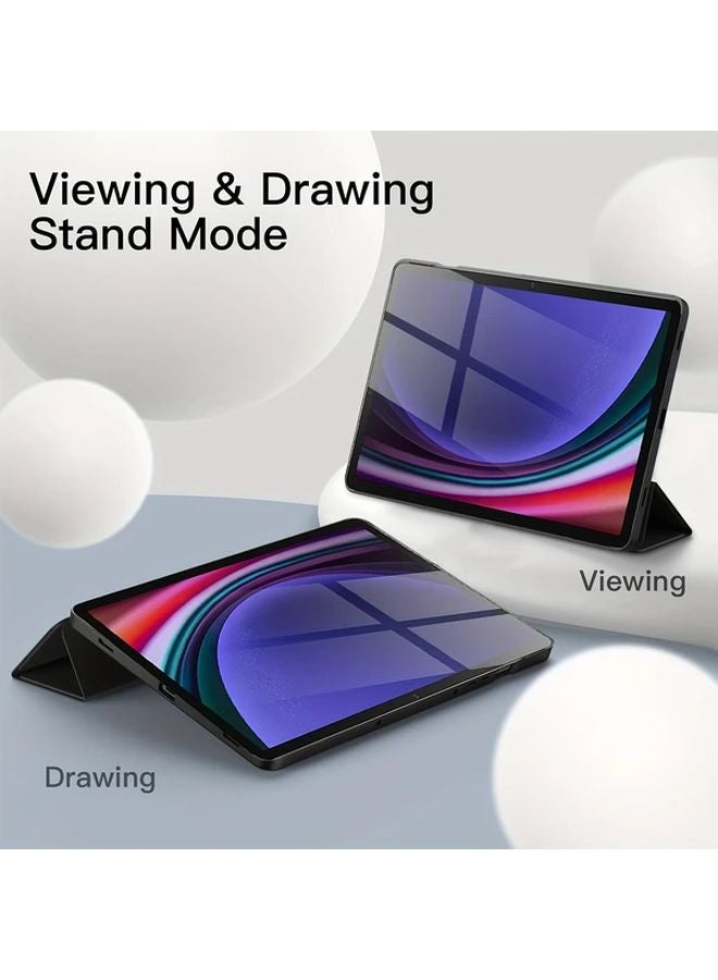 Navy Blue PU Leather Smart Case For Samsung Galaxy Tab S9 FE With Auto Wake Sleep Stand - Image 5
